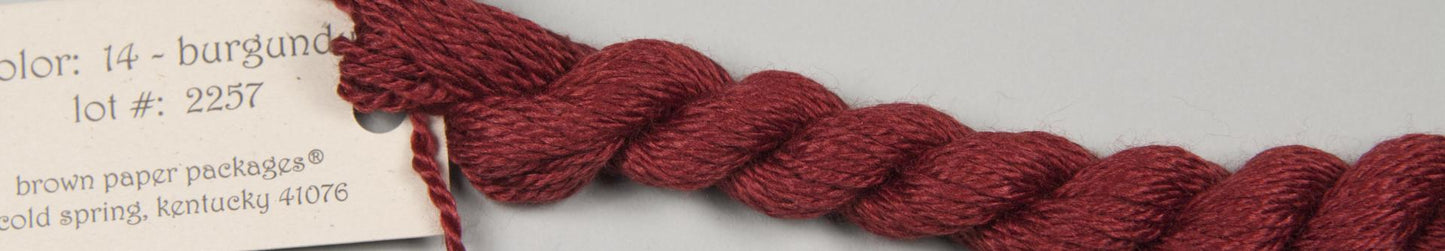 14 Burgandy Silk and Ivory