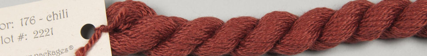 176 Chilli Silk and Ivory