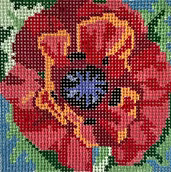 Full Bloom Poppy Coaster Jean Smith