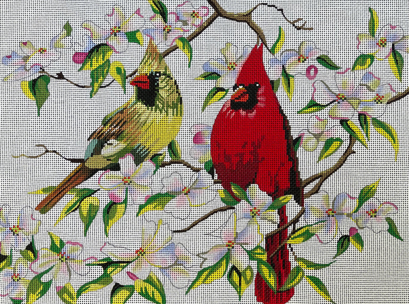 Cardinals with Dogwood Colors of Praise