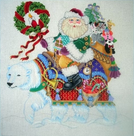 Santa on a Polar Bear Large Brenda Stofft Designs