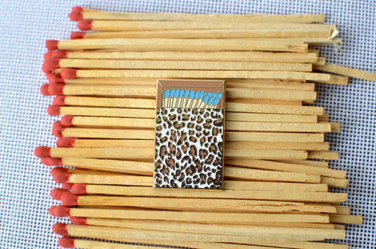 Blue Leopard Matchbox Needle Minder Go Stitch Studio