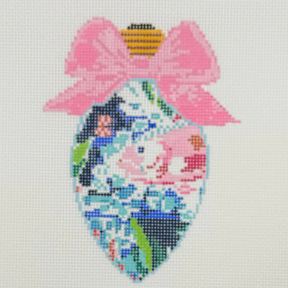 Bow Bulb Fish #5 Needlepoint by Laura