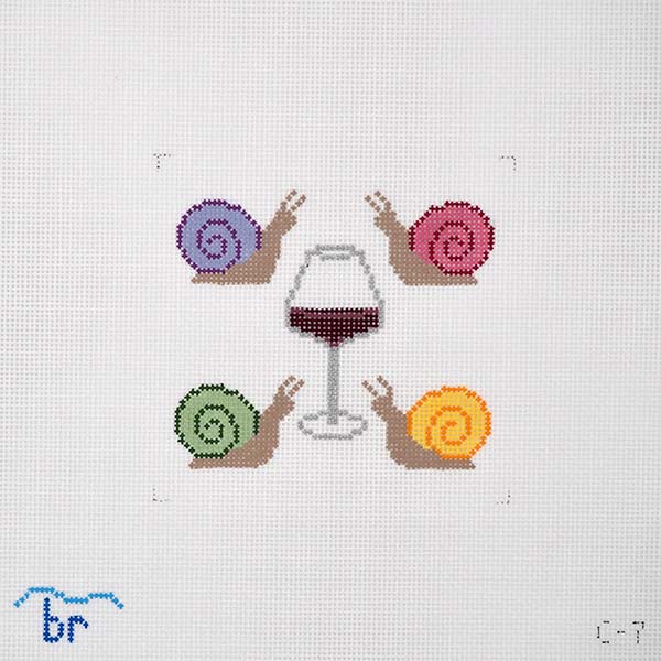 Escargot & Burgandy Blue Ridge Stitchery