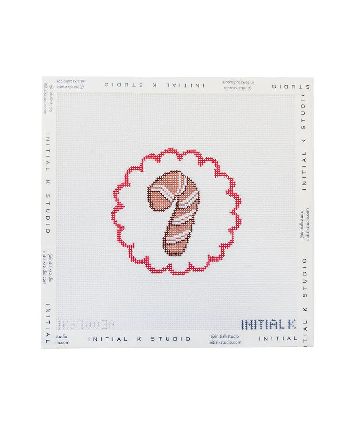 Candy Cane Cookie Ornament Initial K