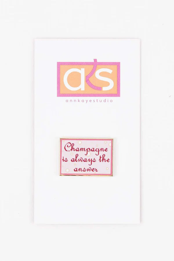Champagne is Always the Answer Pink Needle Minder