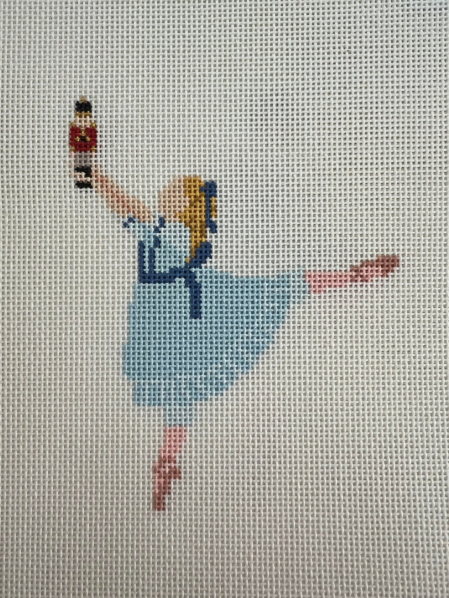 Clara from The Nutcracker Stitching with Stacey