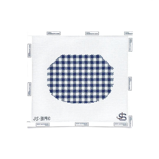 Gingham Blue Kiss Lock Bag Jeni Sandberg