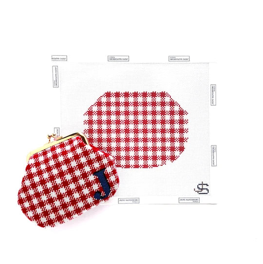 Gingham Red Kiss Lock Bag Jeni Sandberg