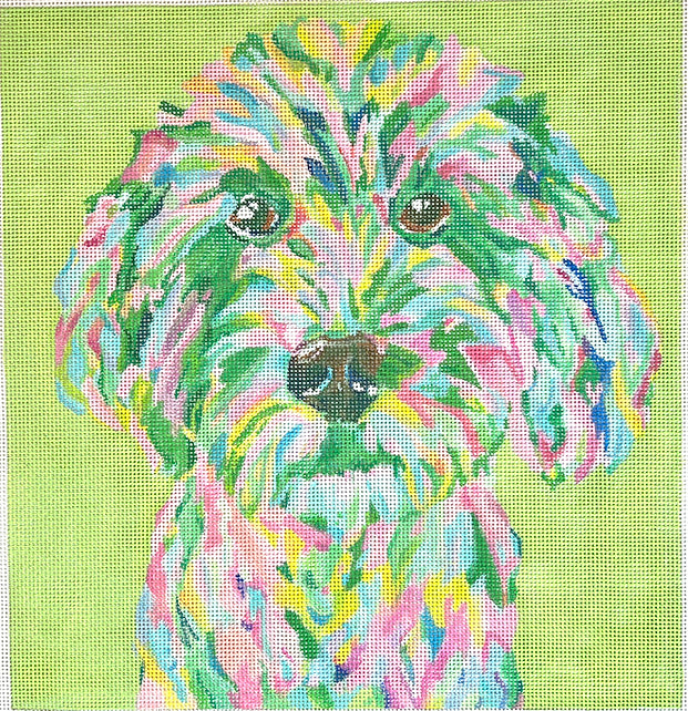 Golden Doodle Multi on Lime Megan Carn