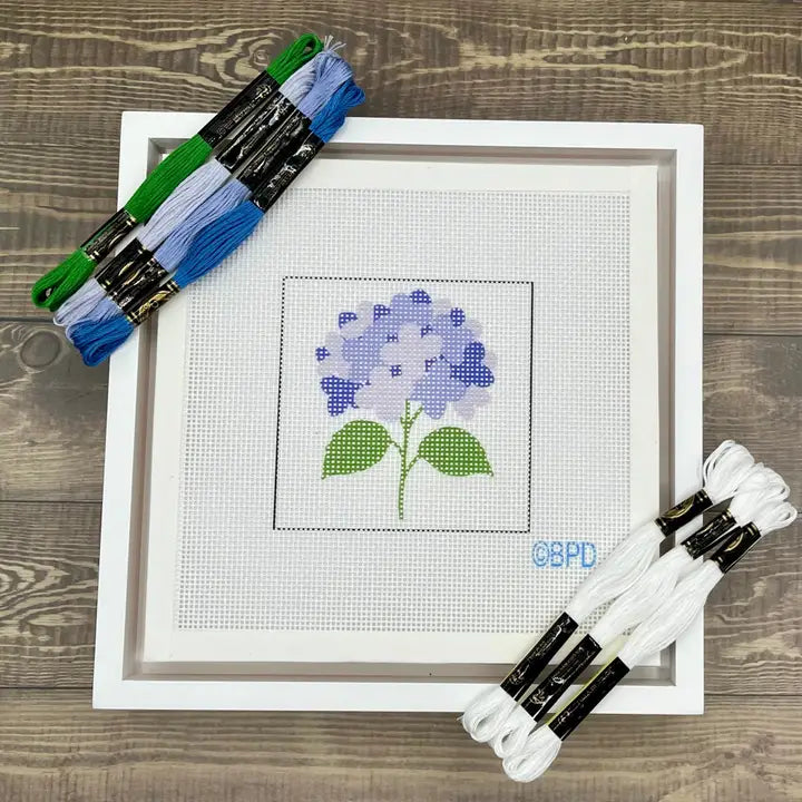 Hydrangea Needlepoint Kit Blue Poppy Designs