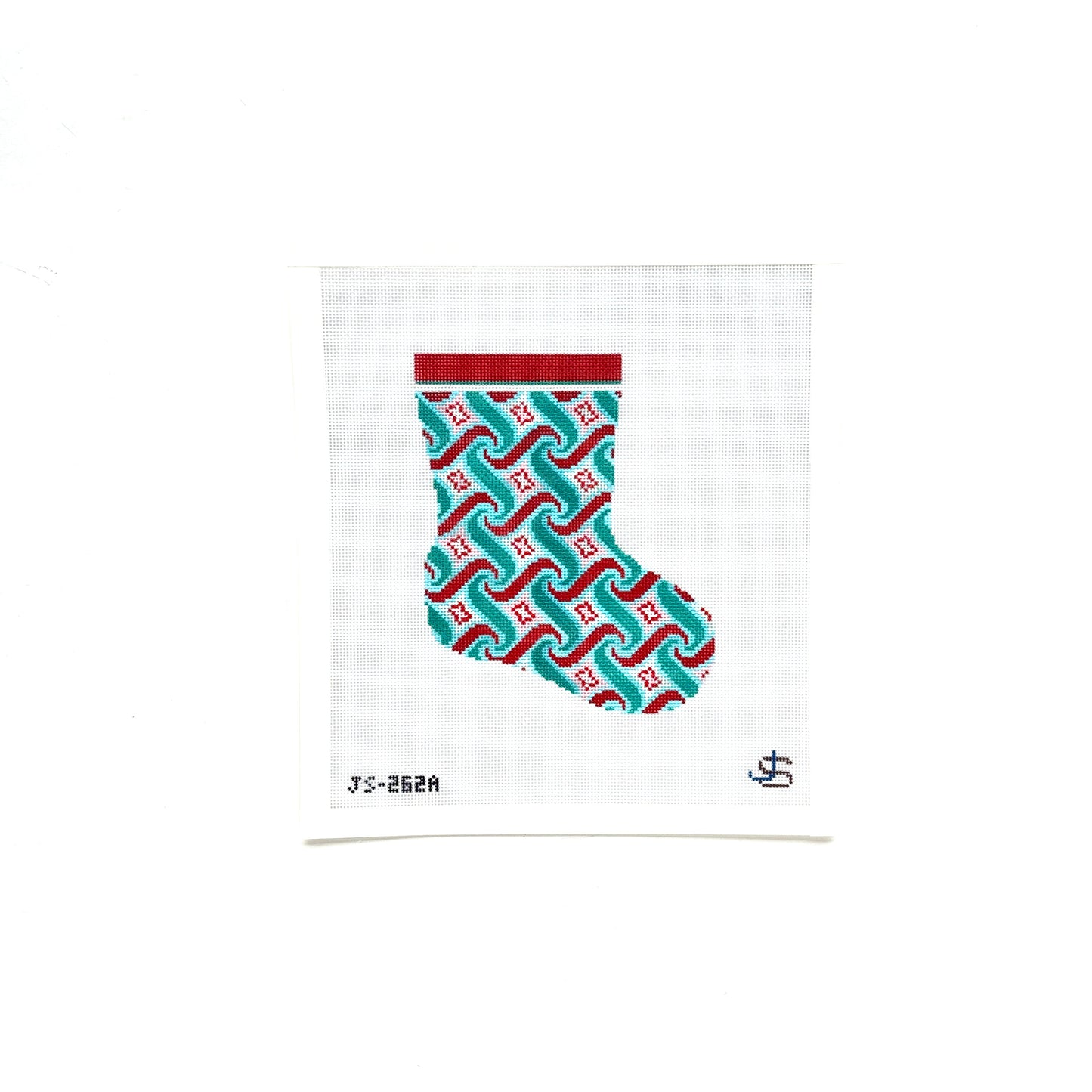 Swirl Mini Christmas Stocking Needlepoint Canvas