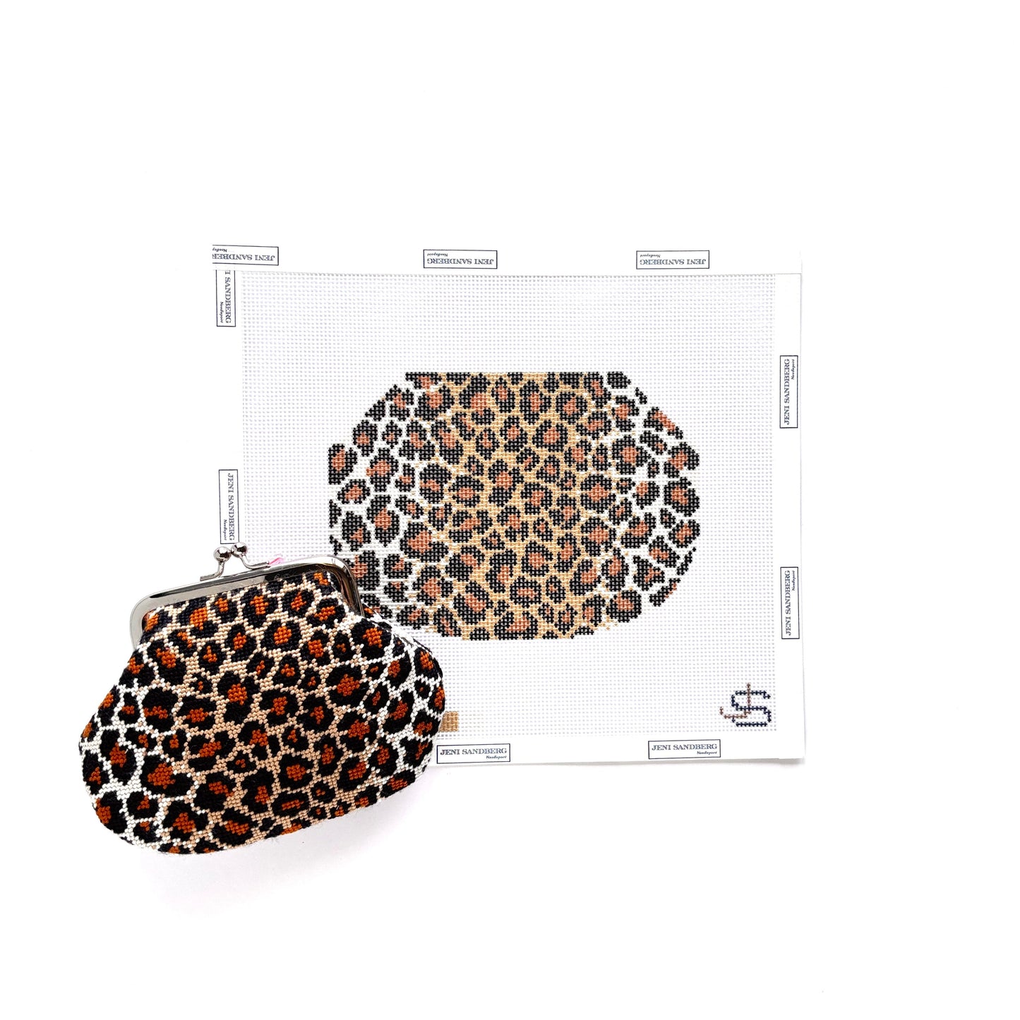 Leopard Kiss Lock Bag Needlepoint Canvas - PREORDER