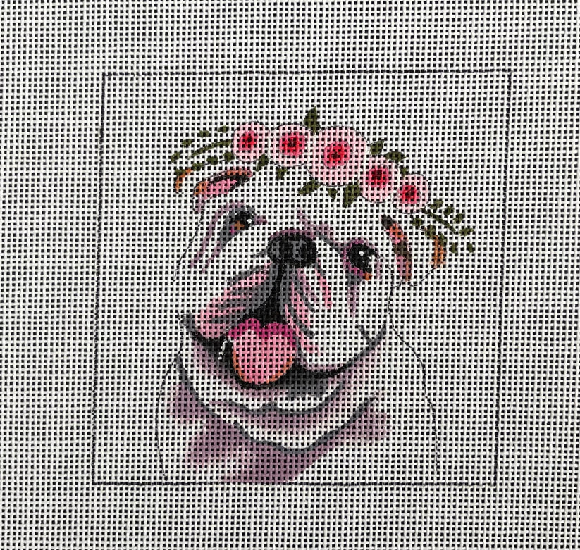 English Bulldog with Flowers Colors of Praise IN093