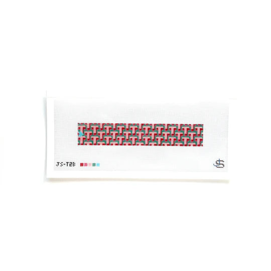 T Letter Key Fob Pink and Green Jeni Sandberg