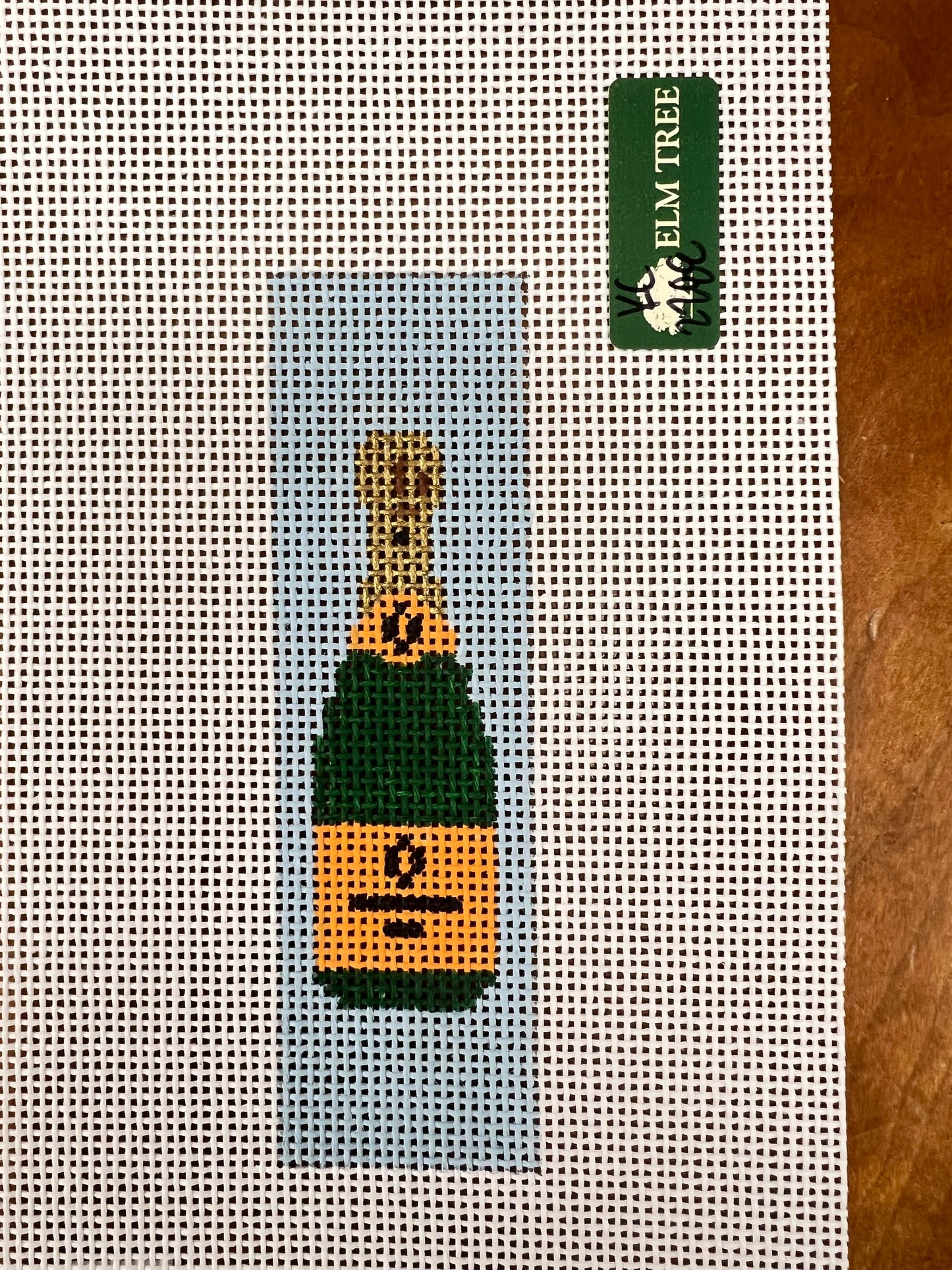 Champagne Bottle Blue Keychain