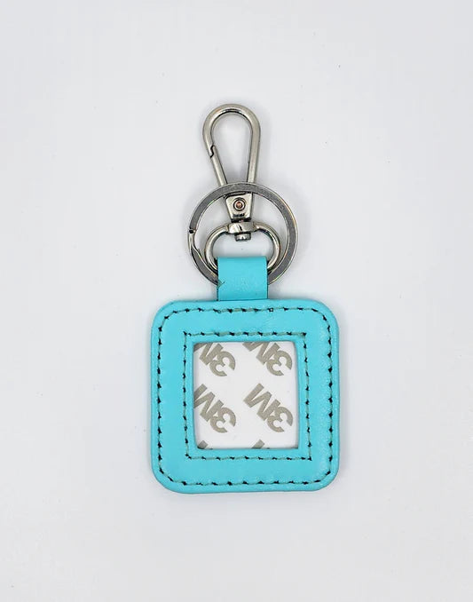 Leather Key FOB Aqua Square Tilli Tomas