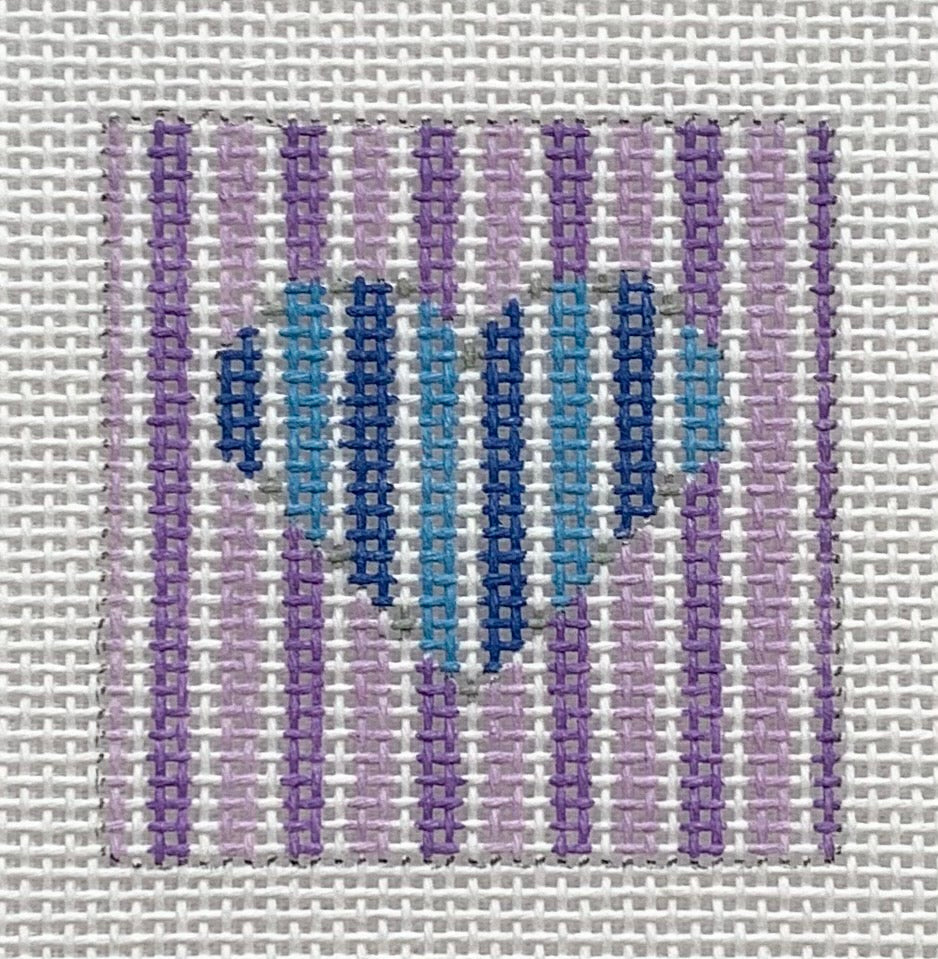 Blue Heart-Lilac Stripes (RETIRING)