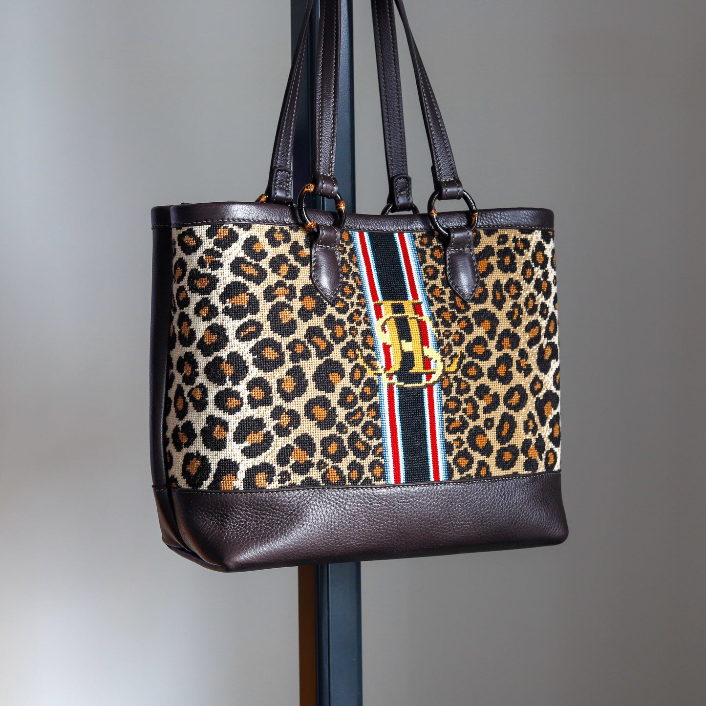Leopard Pattern Tote Bag / Pillow Needlepoint Canvas