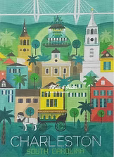 Charleston Travel Poster Max & Oscar