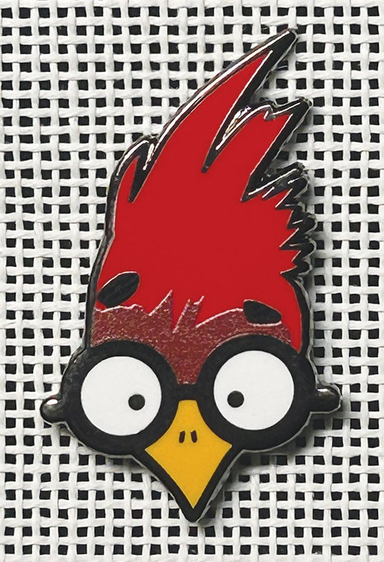 Red Headed Bird Needle Minder Flying Stitches