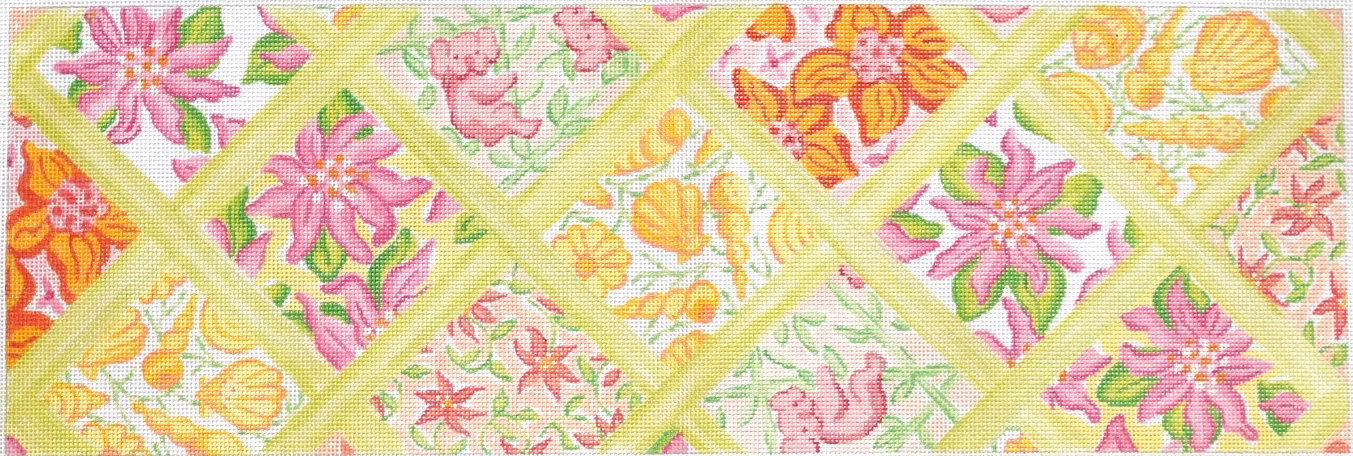 Long Rect Lilly Lattice Patchwork Pillow Kate Dickerson