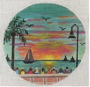 Sunset Celebration Ornament Purple Palm Designs