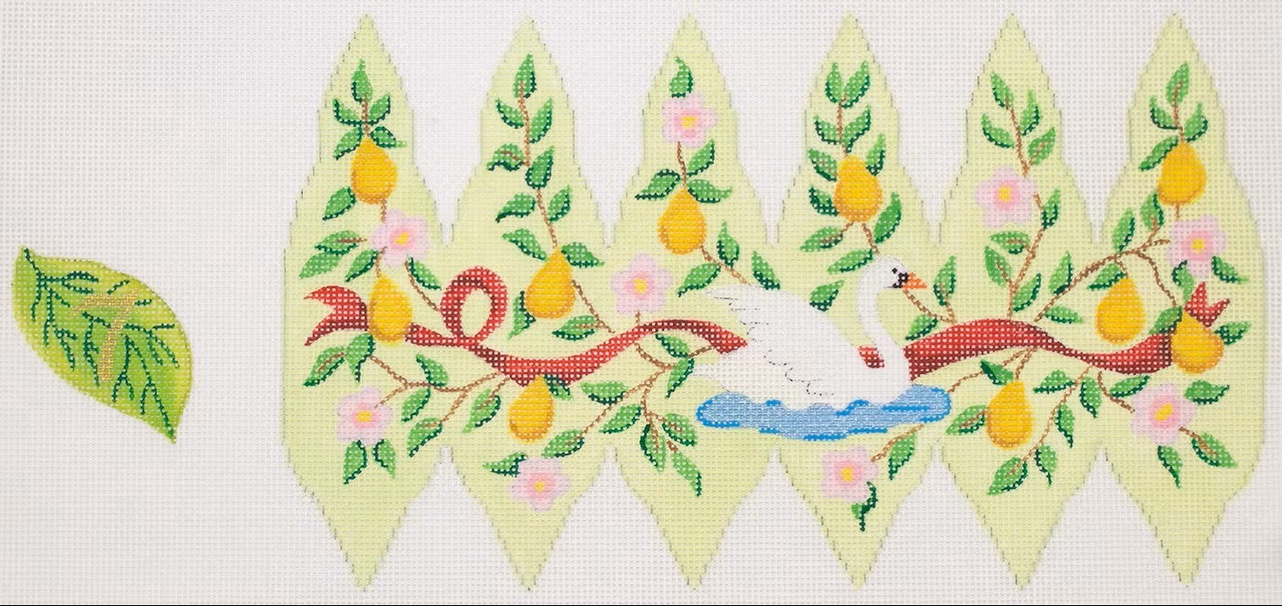 Day 7 Seven Swans-a-Swimming Christmas Pear Ornament