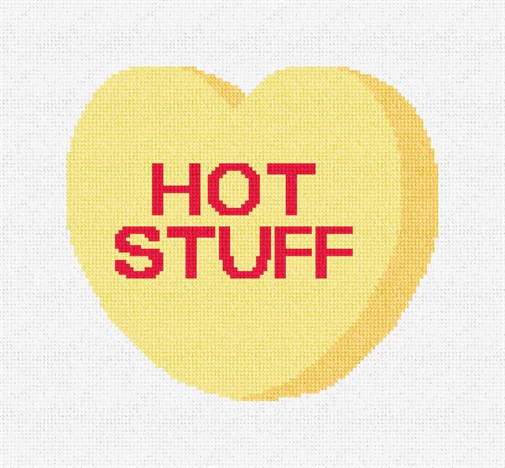 Hot Stuff Valentines Ornament Needlepaint