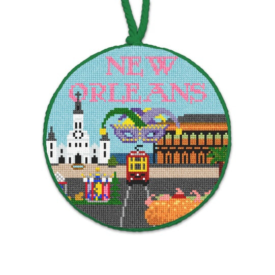 New Orleans Round Needlepaint 50502