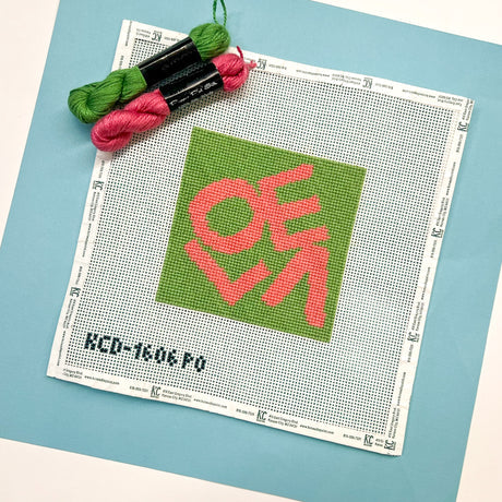 KCN Pink and Green Love Canvas KCD1615OP