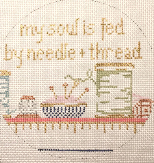 My Soul is Fed with Needle and Thread Plum Stitchery