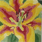 Full Bloom Yellow Lily Coaster Jean Smith