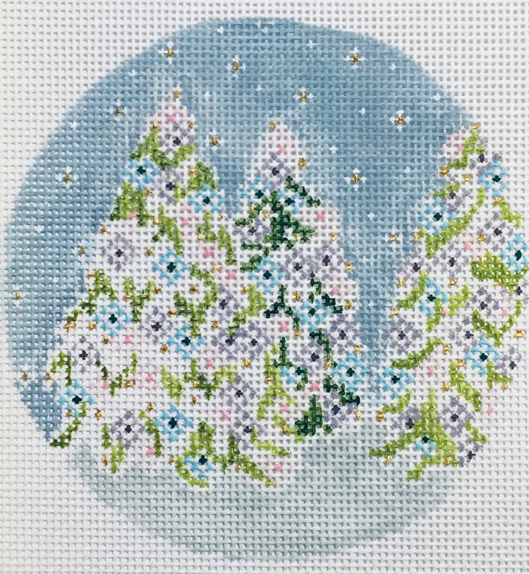 December Trees Ornament The Plum Stitchery