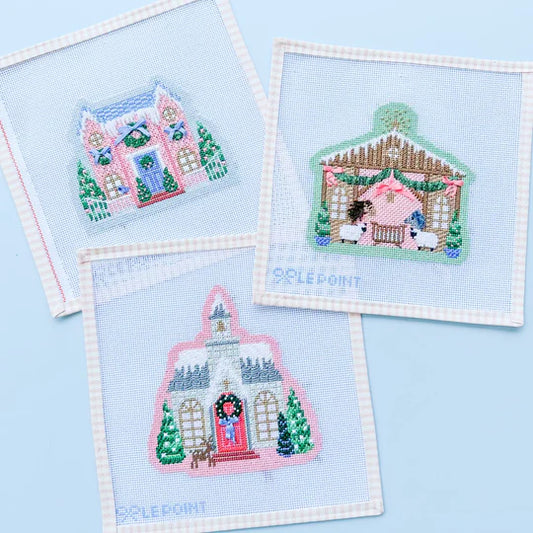 Set of Three Stitch Guides for Le Point Christmas Village