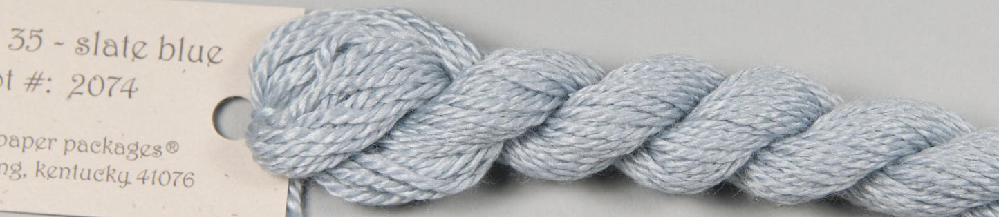 35 Slate Blue Silk and Ivory