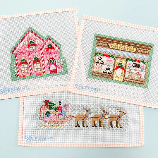 Set of Three Stitch Guides for Le Point Christmas Village 2023