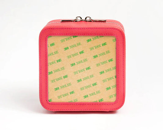 5" Leather Jewelry Box Coral