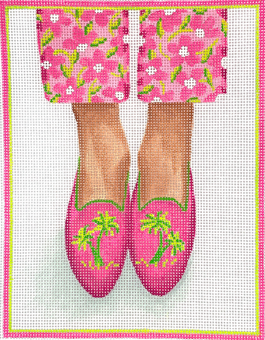 Needlepoint Loafers Palm Trees