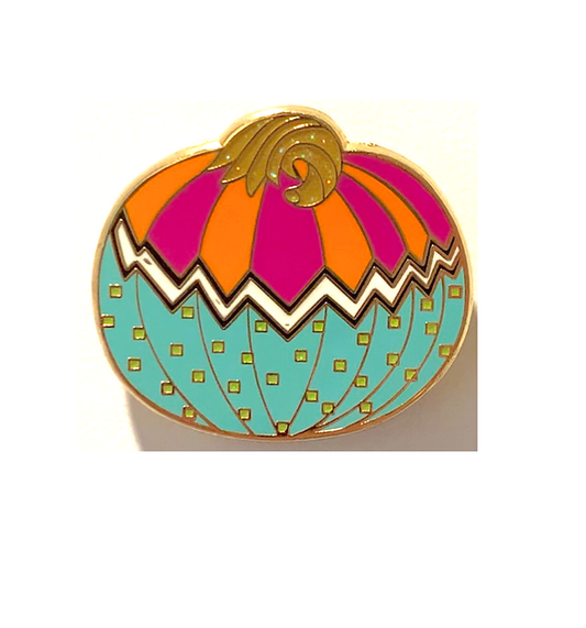 Needle Minder Pumpkin Enamel Magnet Turquoise