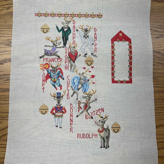 Reindeer Stocking and Tag Amelia Bond