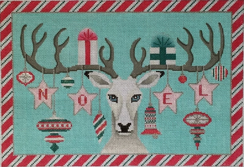 Noel Deer Pink & Aqua Brenda Stofft Designs