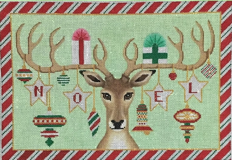 Noel Deer Red & Green Brenda Stofft Designs