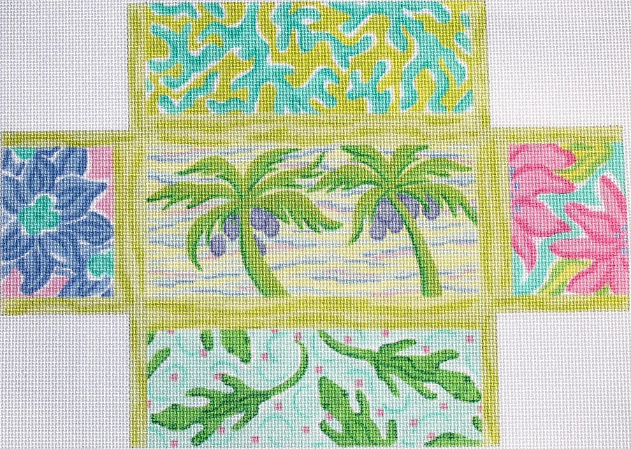 Brick Cover Lilly Inspired Blues, Greens, Purples