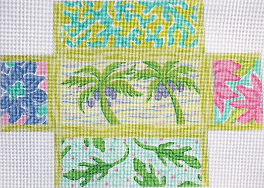 Brick Cover Lilly Inspired Blues, Greens, Purples