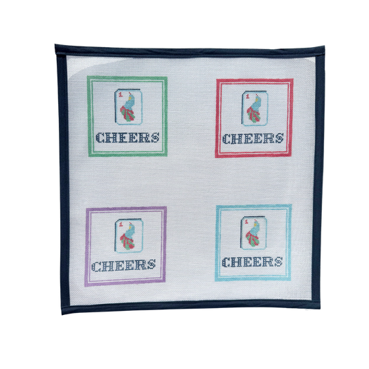 Bird Bam Coasters Boxwood Needlepoint