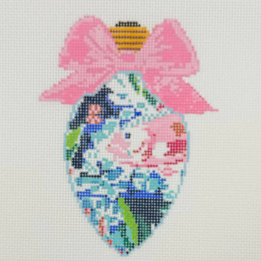 Bow Bulb Fish #5 Needlepoint by Laura
