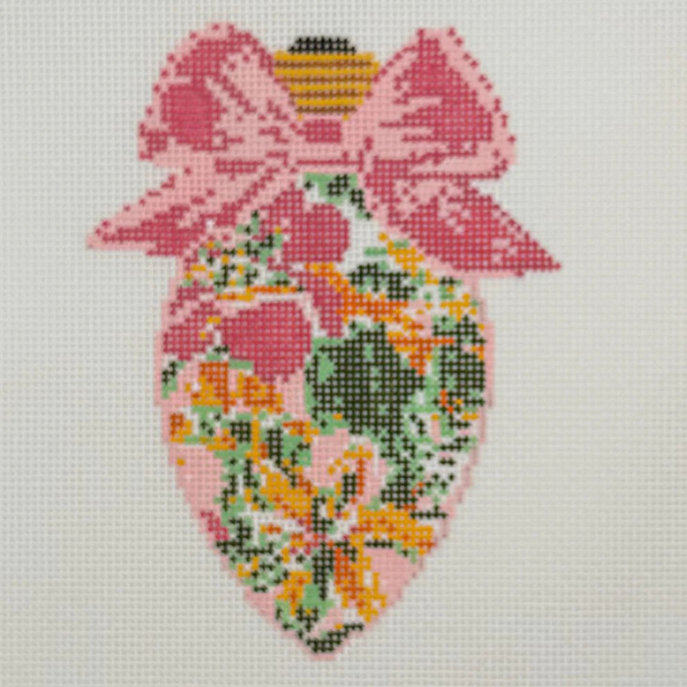 Bow Bulb Floral #2 Needlepoint by Laura