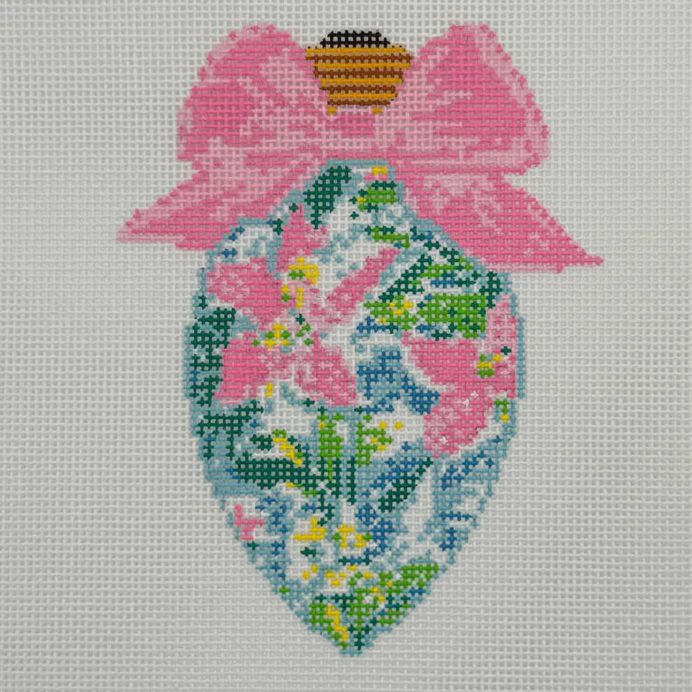 Bow Bulb Hibiscus #6 Needlepoint by Laura
