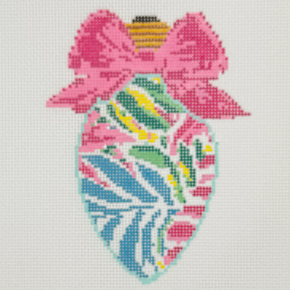 Bow Bulb Leaf #10 Needlepoint by Laura